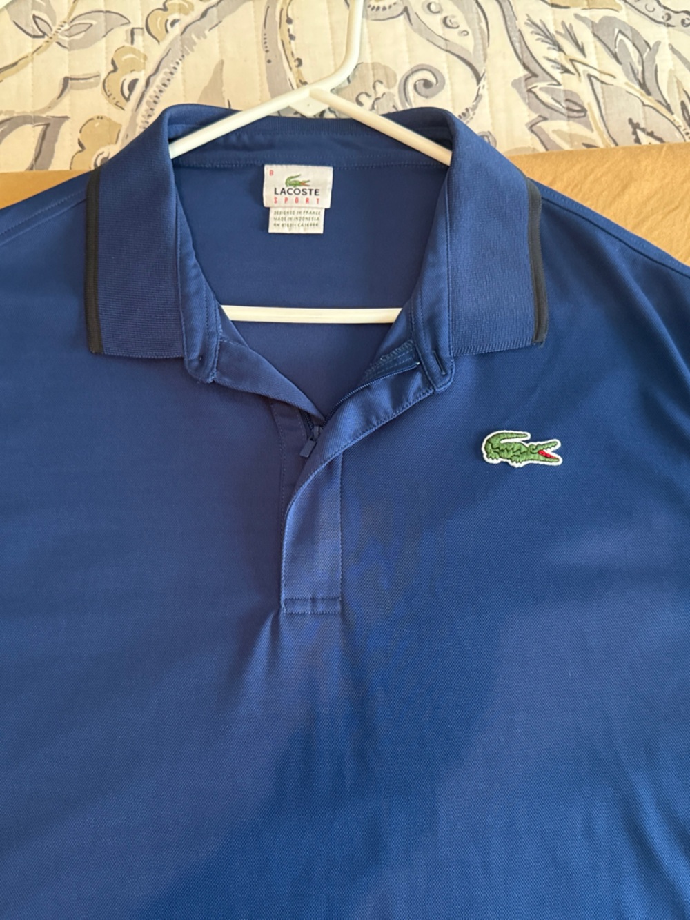 Lacoste Men's Royal Blue Polo with Embroidered Crocodile